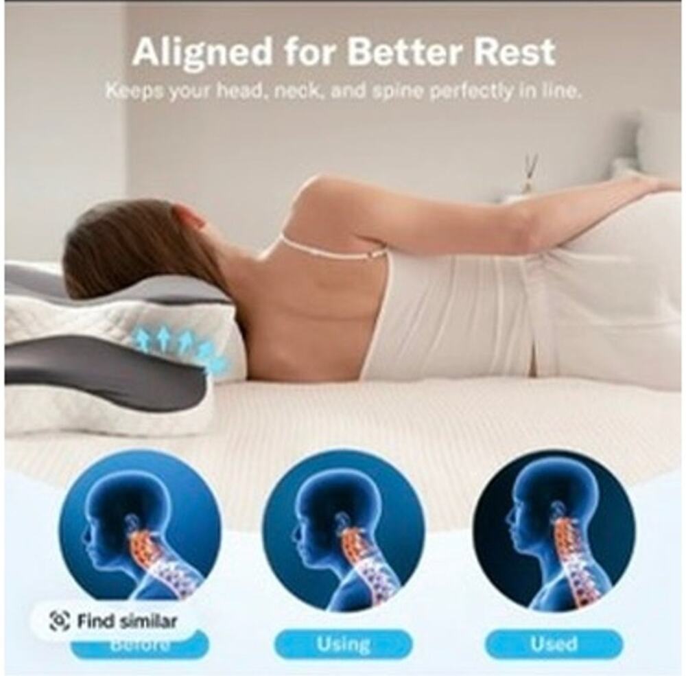 Alcedo Cervical Memory Foam Pillow Ergonomic Contour Neck Support New